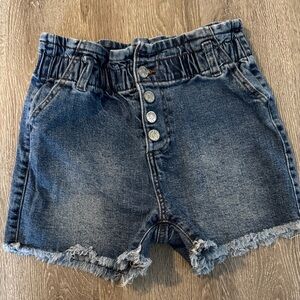 Celebrity Pink Denim Frayed Shorts - Blue